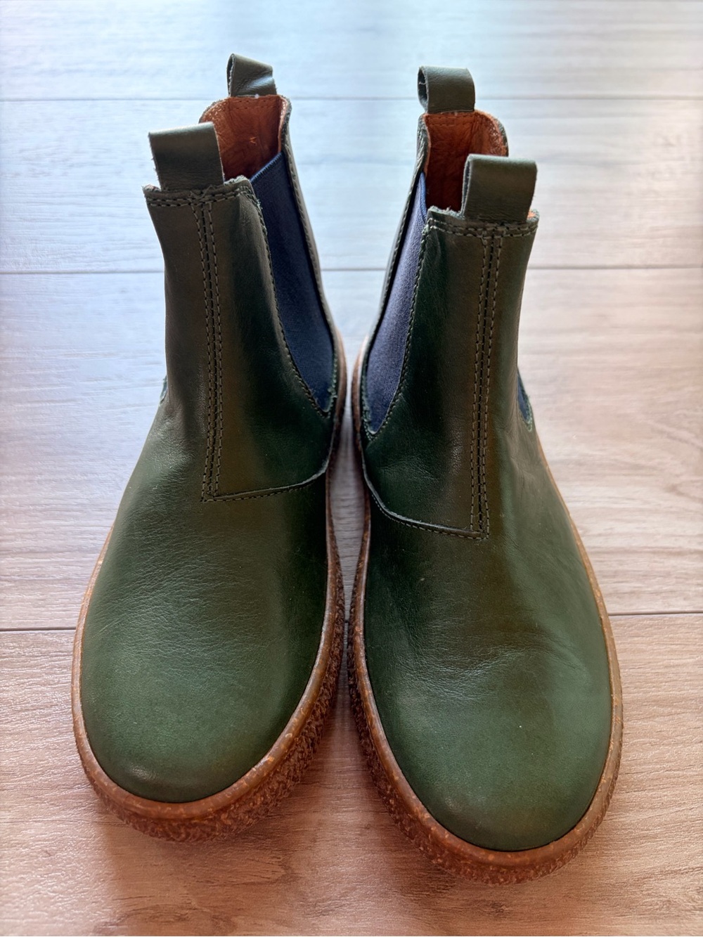 Naturino Kids Olive Green Leather Chelsea Ankle Boots EU 31 US 13 Youth Italy